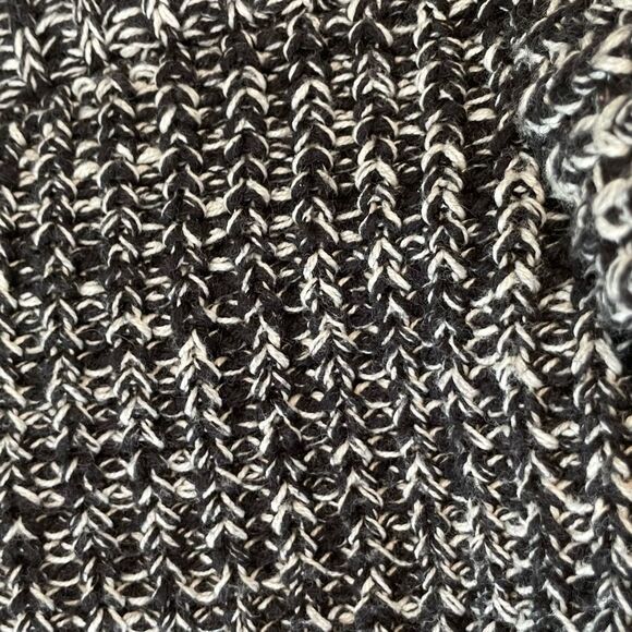 Bass Hand Knit Cardigan Sweater Black Heather Knit Shawl Collar Long Sleeve M - Picture 6 of 6